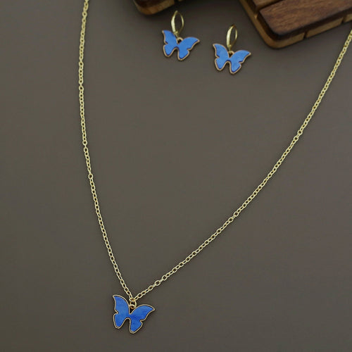 Butterfly Neckpiece With Hoop Earring