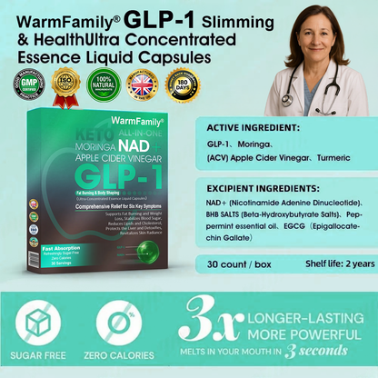 [Official Store] WarmFamily® GLP-1 Slimming Essence Pearls 🍏｜Triple Action: NAD⁺, Moringa & ACV｜⚡ Fast Fat Burn & Metabolic Balance｜Backed by Obesity Research Experts