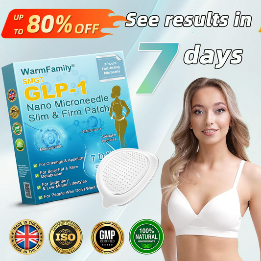 WarmFamily® SMGT-GLP-1 Nano Microneedle Patch with Collagen & Matrixyl 3000 ✅ | Clinically Proven for Weight Loss, Cardiovascular Health, Diabetes, and More Health Issues, Doctor Recommended👨‍⚕️