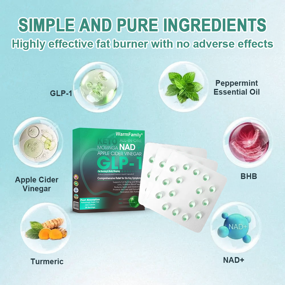 [Official Store] WarmFamily® GLP-1 Slimming Essence Pearls 🍏｜Triple Action: NAD⁺, Moringa & ACV｜⚡ Fast Fat Burn & Metabolic Balance｜Backed by Obesity Research Experts